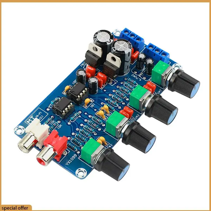 A68Z Amplifier NE5532 Preamp Preamplifier Volume Tone Control Finished Board Treble Midrange Bass EQ DIY Dual AC 12V - 18V