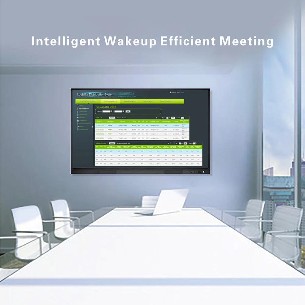 Tablet Konferensi Layar Pintar Seluler 4K 65 Inci Papan Tulis Elektronik Layar Sentuh Pengajaran TV Multimedia All-in-one