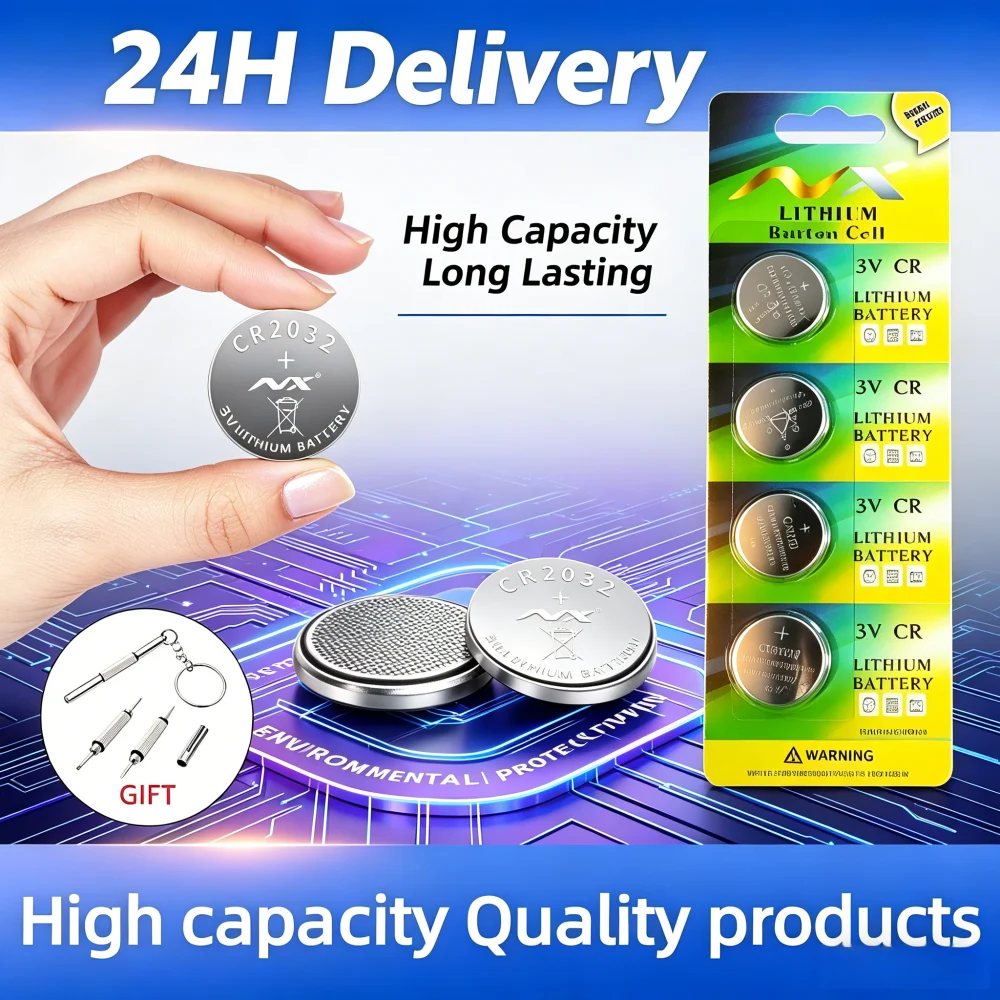 3V CR2032 Button Coin Cell DL BR CR 2032 Lithium Batteries for Car Key Remote Watch Toys Calculator Small Devices Electronics