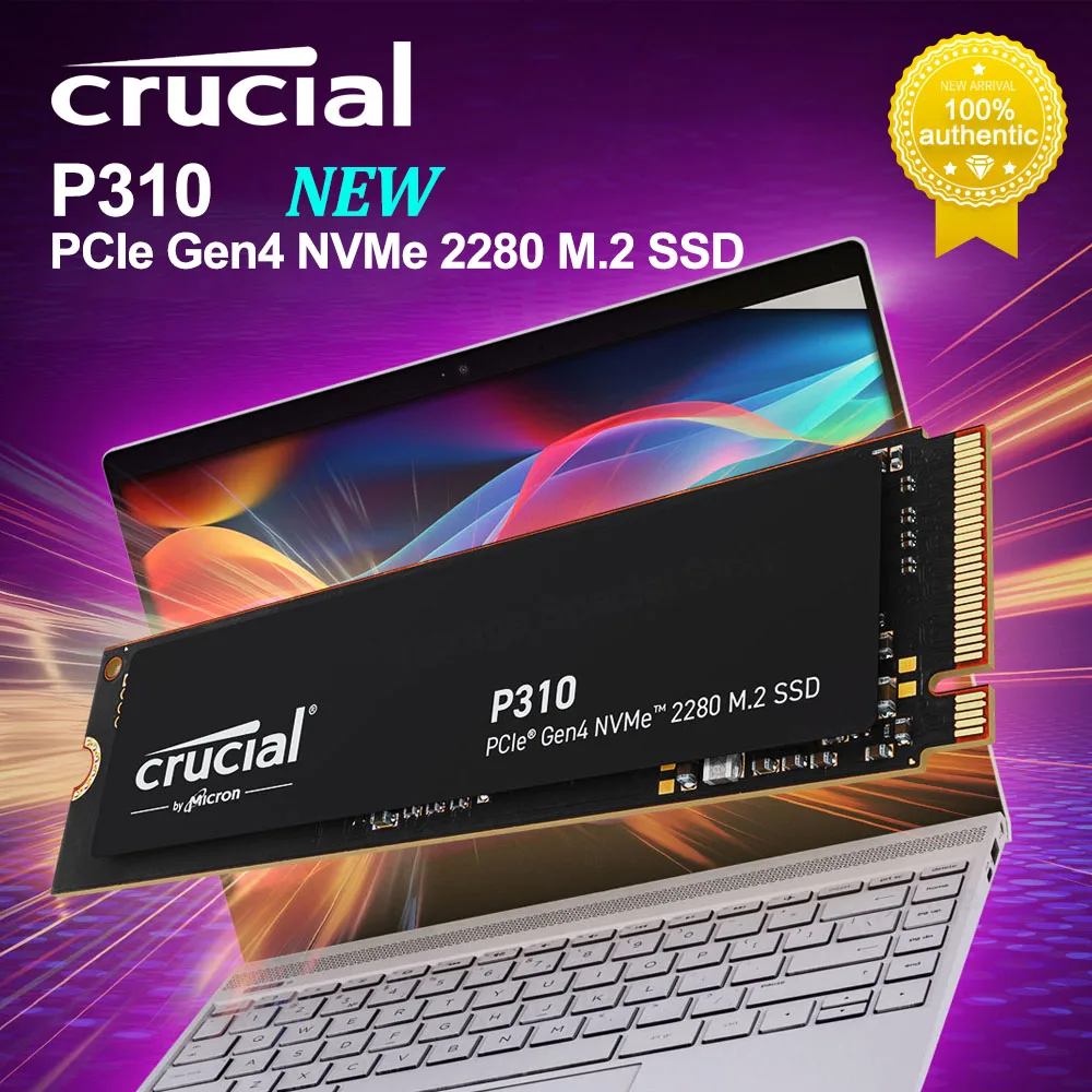 Crucial P310 M.2 2280 SSD PCIe Gen4 3D NAND NVMe Hard Disk Up to 7100 MB/s 500GB 1TB 2TB Internal Solid State Drive for Desktop