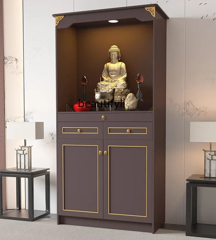 Aluminum Alloy New Chinese Buddha Niche Storage Locker Hall Home Altar Altar