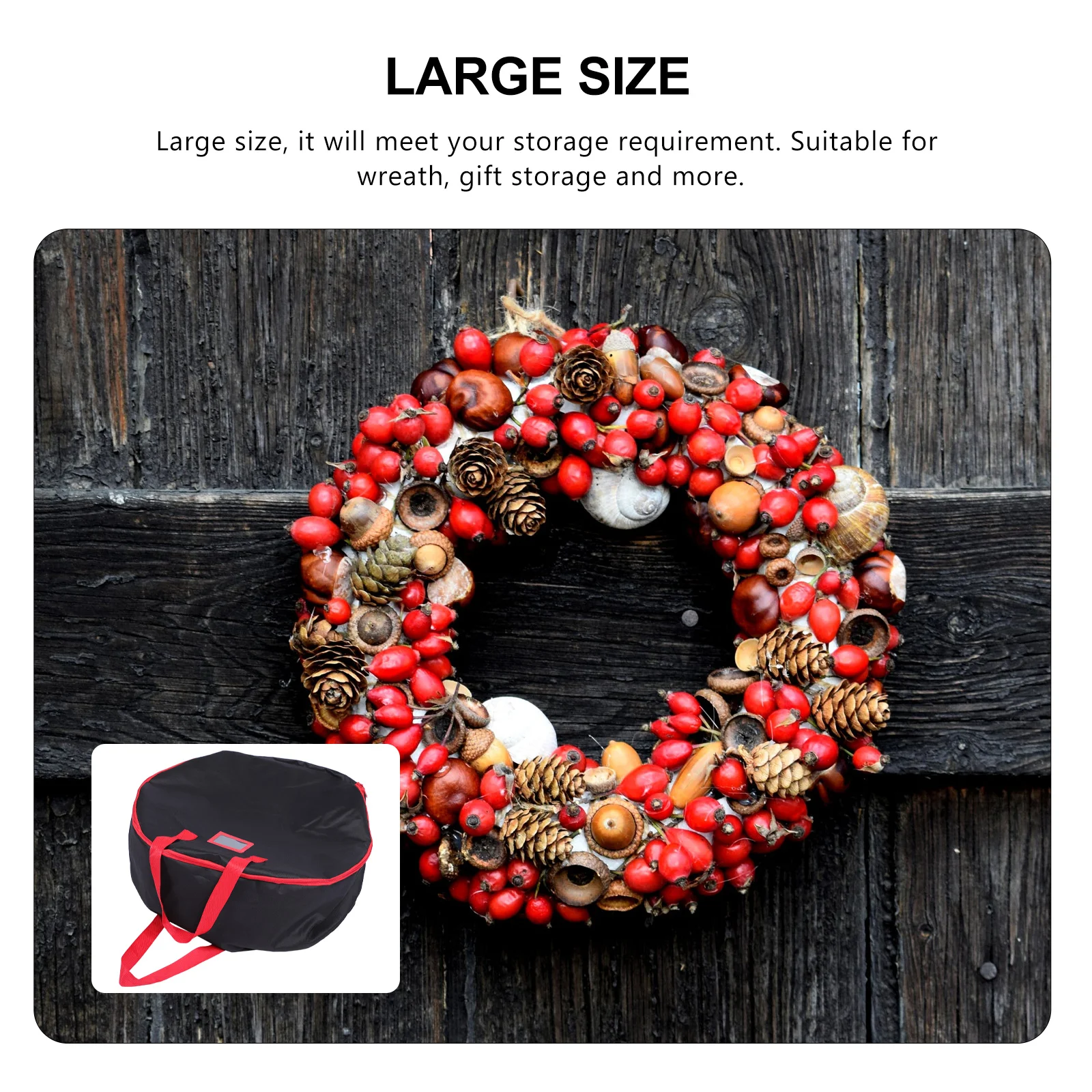 

1Pcs Christmas Round Storage Bag Heavy Duty Oxford Fabric Wreath Organizer Bag for Holiday Gifts Garland Storage Waterproof