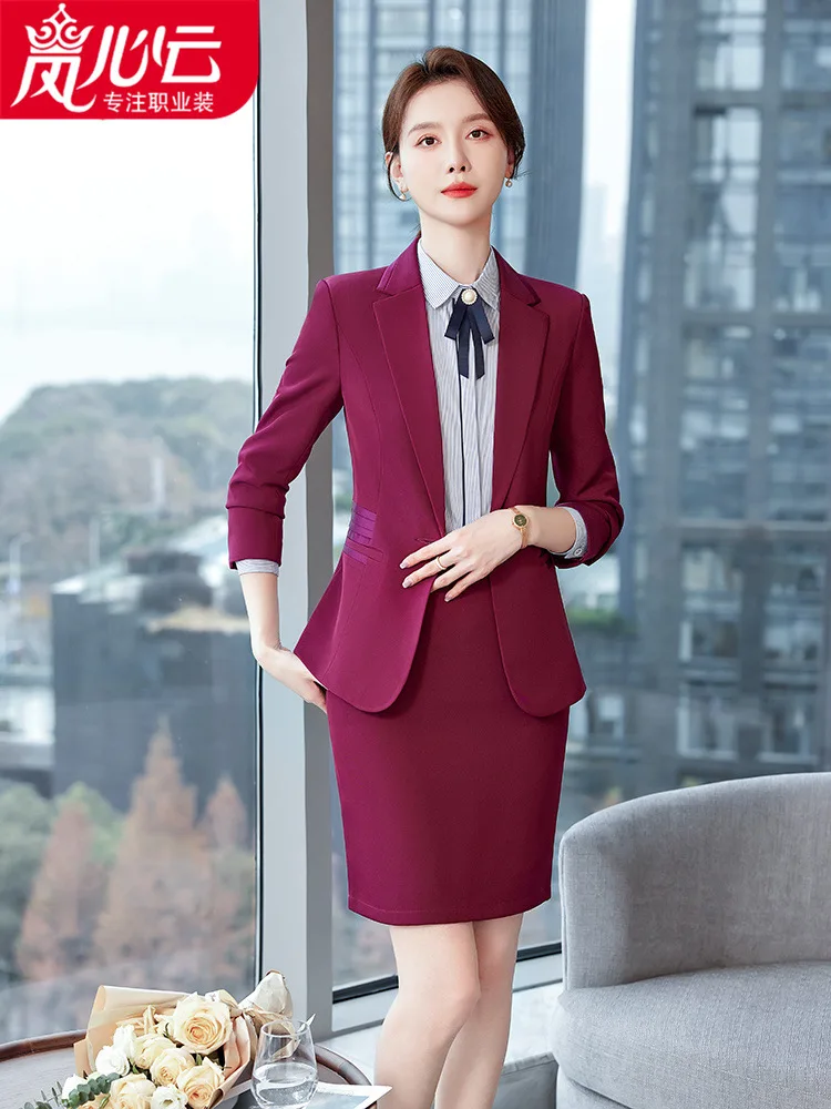 

Business Suit Suit Skirt Women's Fashion Hotel Front Desk Reception Tooling Property Manager Formal Wear Building Sales Departme