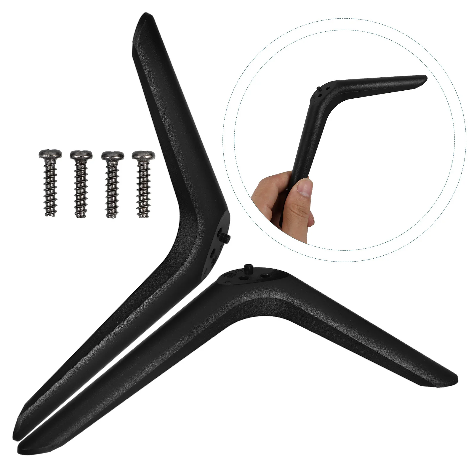 

1 Pair Universal Stand Base Legs Replacement Double Hole Plastic Feet For Tabletop Tvs Adjustable Stable Support Stylish
