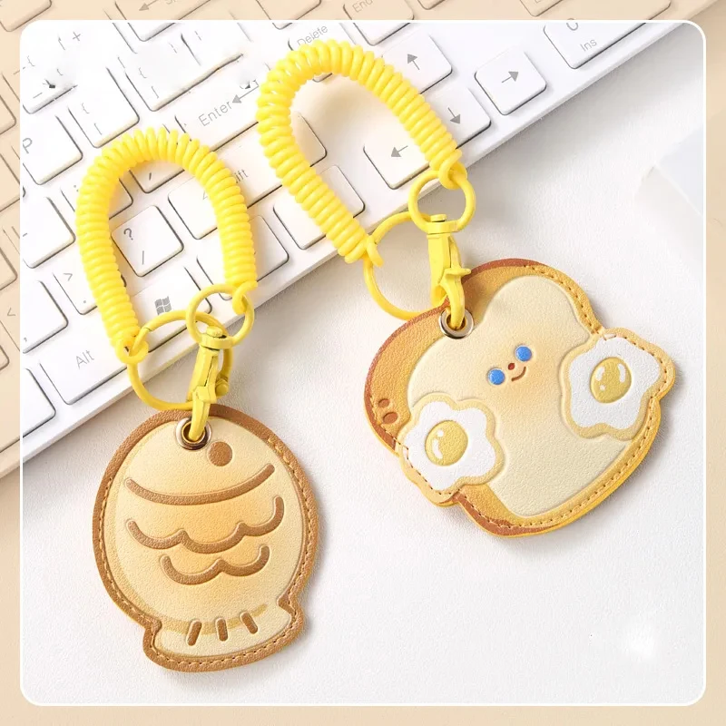 For Apple Airtag Case Cute Funny Bread Collar Finder Protective Case Leather For Apple AirTag Tracker Protect Cover Accessories