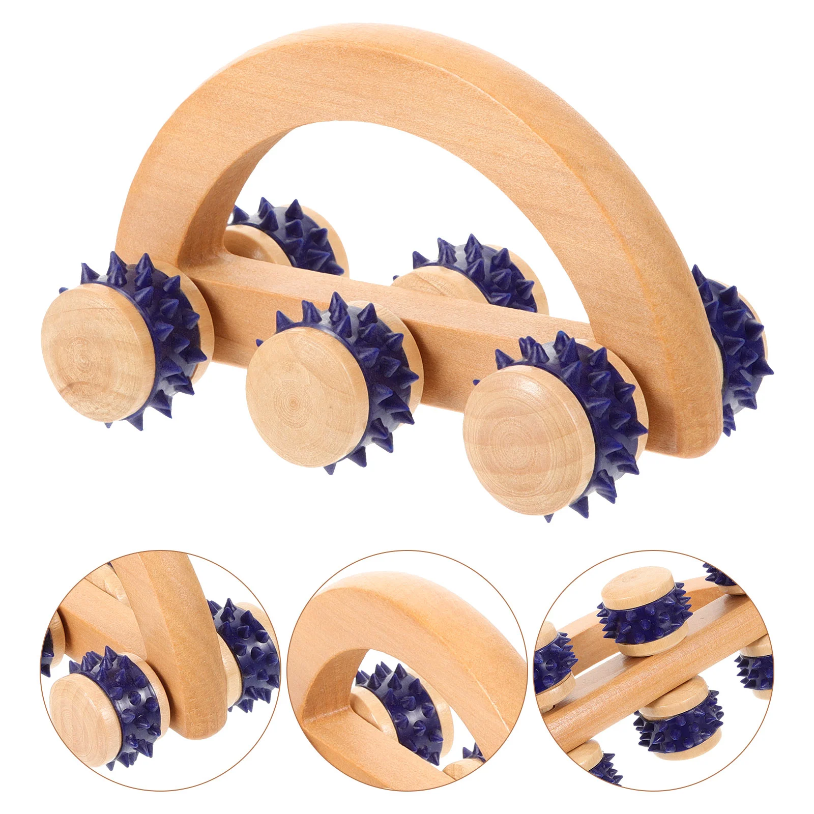 Roller Massager Tool Massaging Device Wooden Hand Pressure Lotus Tree Creative Supply Rollers