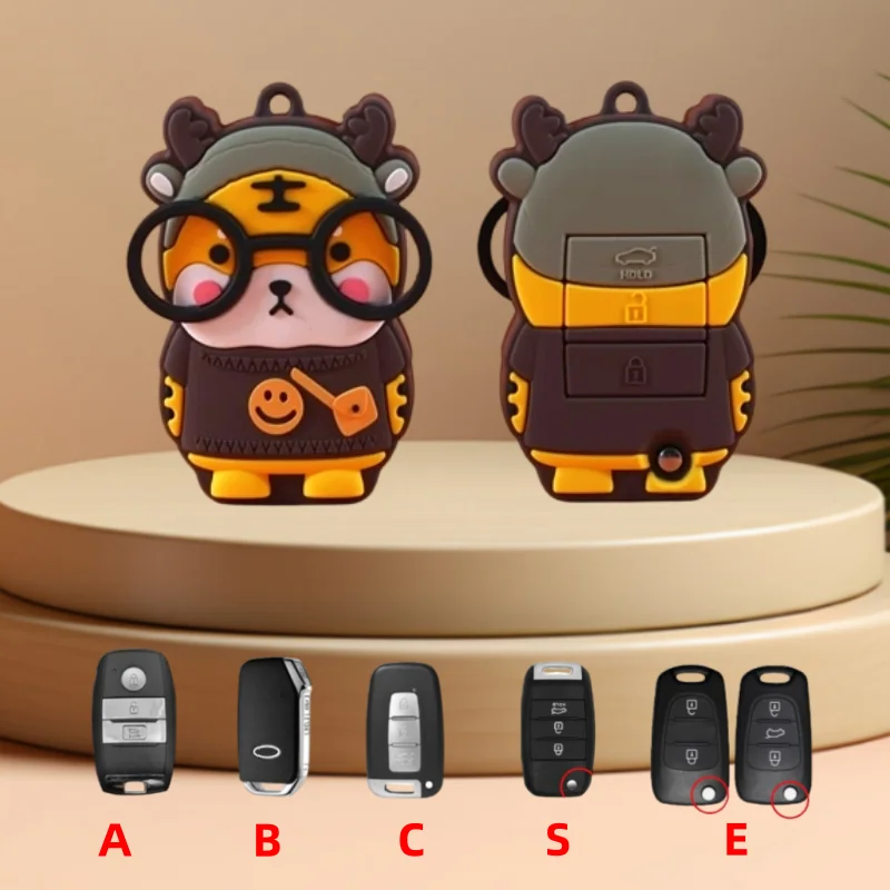 Car Key Case Tiger Cover For Kia Ray 2023 Sportage 2022 K7 2020 Cadenza 2020 Sorento 4 Soul Telluride K3 Cerato Car Accessories