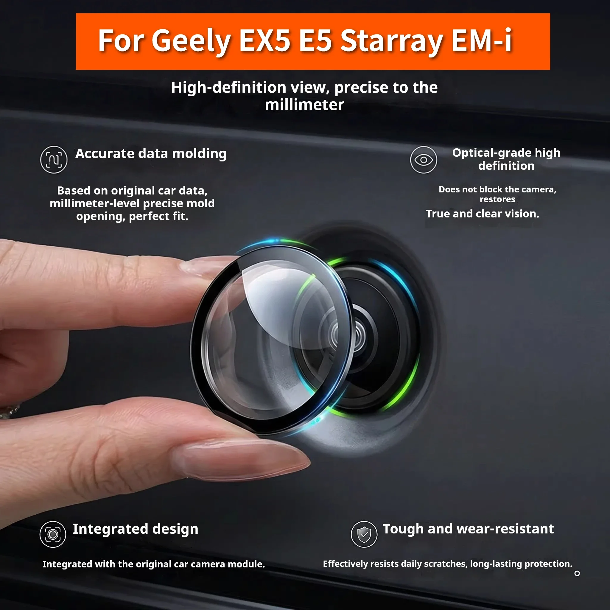 For Geely Galaxy EX5 E5 Starship 7 Starray EM-i L6 L7 E8 Front Camera Cover 360 Lens Protector Trim