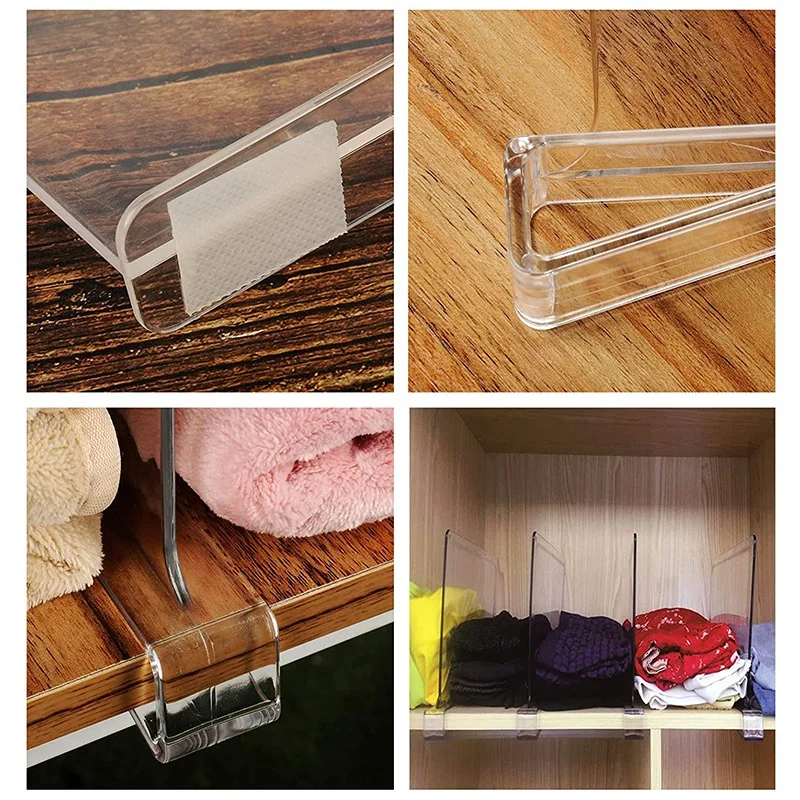 Transparent Partition For Bedroom, Kitchen And Office Shelf Organization (2 PACK)