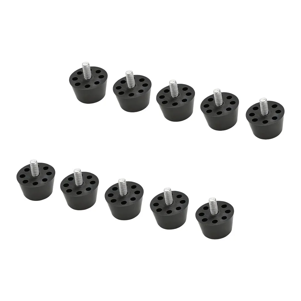 10pcs Adjustable Rubber Leveling Feet M8 Threaded Damper Pad 30mm 35mm Diameter For Gym Fitness Equipment Treadmill Parts