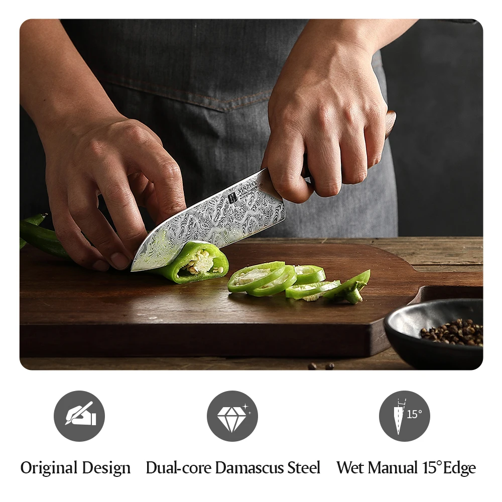 XINZUO Kitchen Tool 5.5''inch Santoku Knife 110-layer Of Dual-core Damascus Steel Extremely Sharp High Quality Kitchen Knife