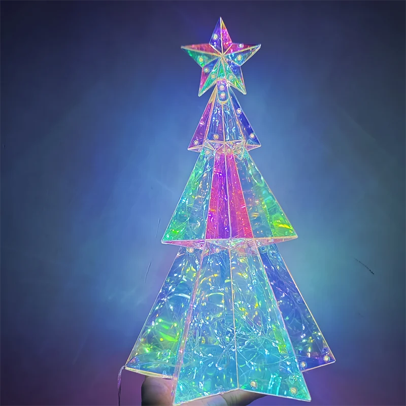 Lampu Peri Natal Lampu Pohon Natal Warna-warni Pelangi Dekorasi Meja USB Plug-in LED 2025 Dekorasi Ruangan Pencahayaan untuk Rumah