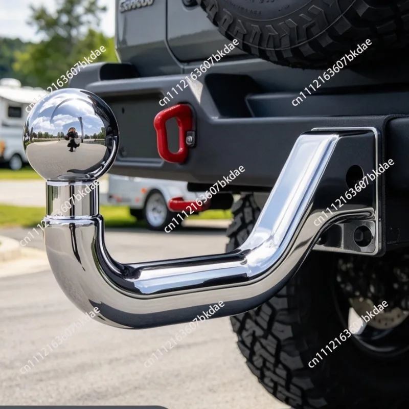 Car Trailer Solid Forged Hook Trolley Ball American 2-inch Square Mouth Seat Traction Hook Rear Off