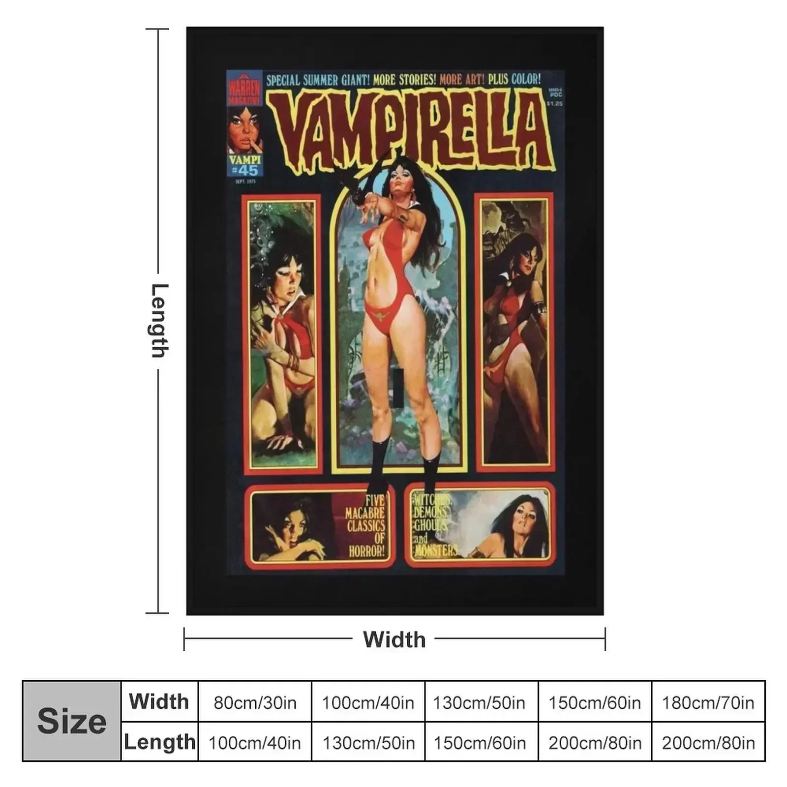 YEP, ANOTHER GREAT VINTAGE VAMPIRELLA MAGAZINE COVER! #45 Throw Blanket couch cozy soft plush fuzzy picnic outdoor blanket