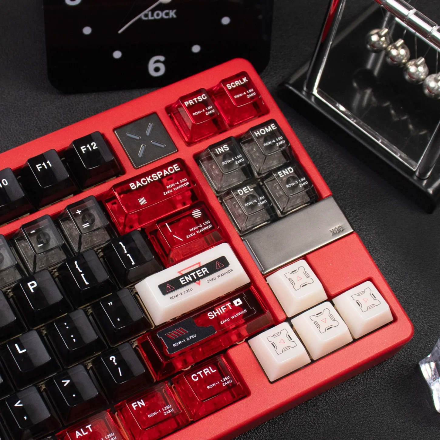 Transparent Mechanical Keyboard Keychain, Ruby Zagu Keycap Set, PC, Cherry Cap 130 Key UV Printed Wooting
