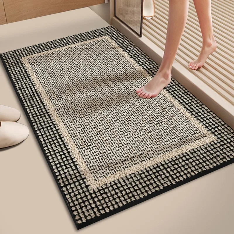 VIKAMA Antique-Style Rug For Bathroom Entrance, Water-Absorbent And Stain-Resistant, Easy To Clean, Loop Pile Foot Mat Decor