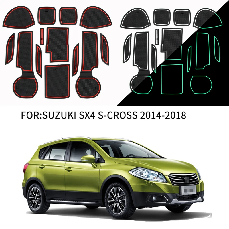 Car Door Groove Mat For Suzuki SX4 S-CROSS 2014-2018 Door Slot Pads Modified Dust Pad Storage Pad Car Interior Accessorie