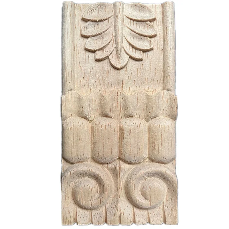 10cm Creative Wood Carving European Solid Floral Pattern Patch Furniture Door Flower Background Wall Cupboard Decoration