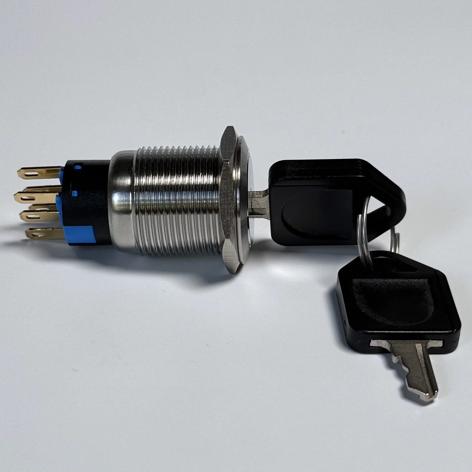 Zusen 19mm Metal Key Switch 3Positions IP65 Waterproof Fixed Push Button Switch for Electronics