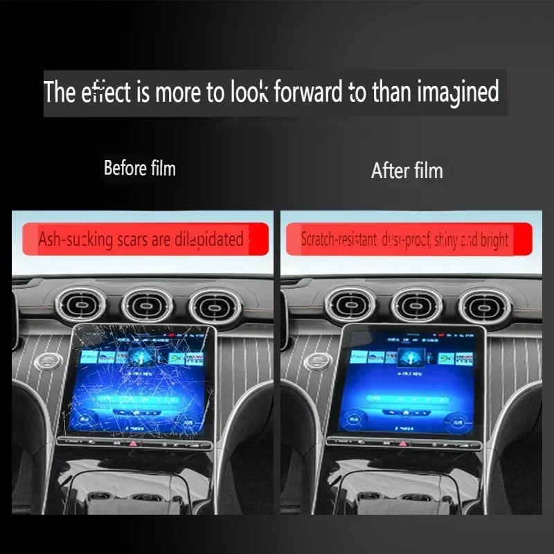 Tpu Transparent Film for 23-24 Mercedes-Benz GLC260L GLC300 Car Interior Sticker Console Screen Protection Film Car Accessories