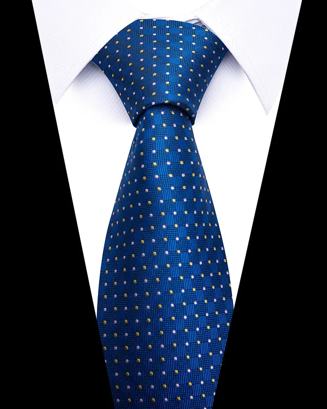 Hochwertige Hochzeitskrawatten für Männer, modisch, neuer Stil, blauer Streifendruck, Krawatten, tägliches Büro, Bekleidung, Accessoires, Geschenk für Männer – Detail 20