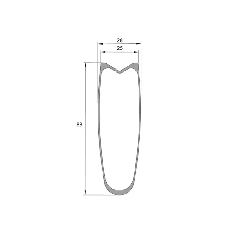카본 휠, 튜브형 카본 로드 자전거 림, 타임 트라이얼 자전거 림, 700c, 88mm