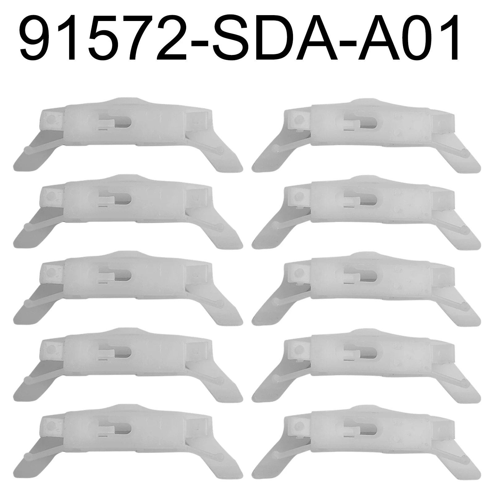 

No Assembly Required Moulding Clamp For Windshield Roof 10Pcs 91572-SDA-A01 Direct Fit Perfect Fit Plug-and-play