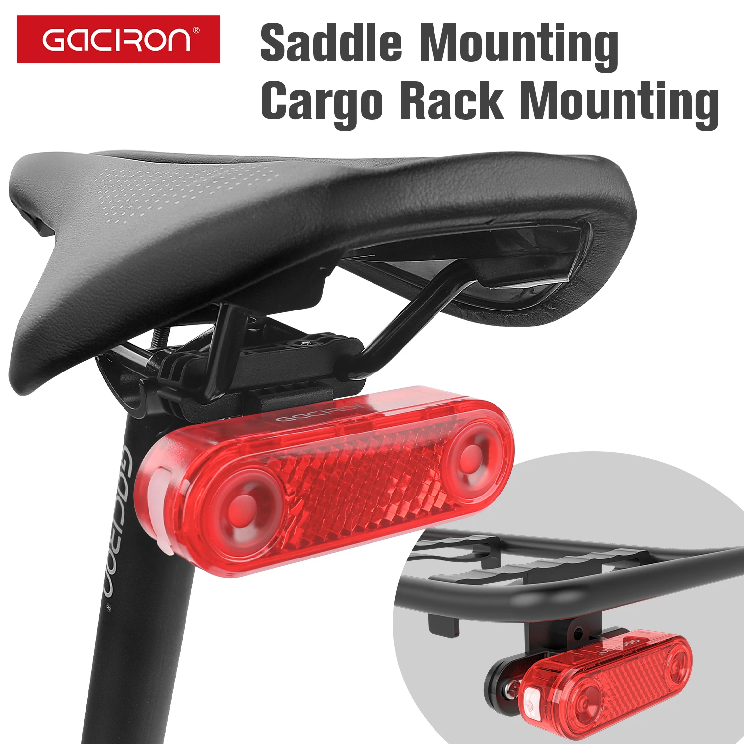 Gaciron Bicycle Smart Taillight For Saddle & Cargo Rack & Seast Post Mounting Bike Rear Light LED USB Charging Waterproof Lamp