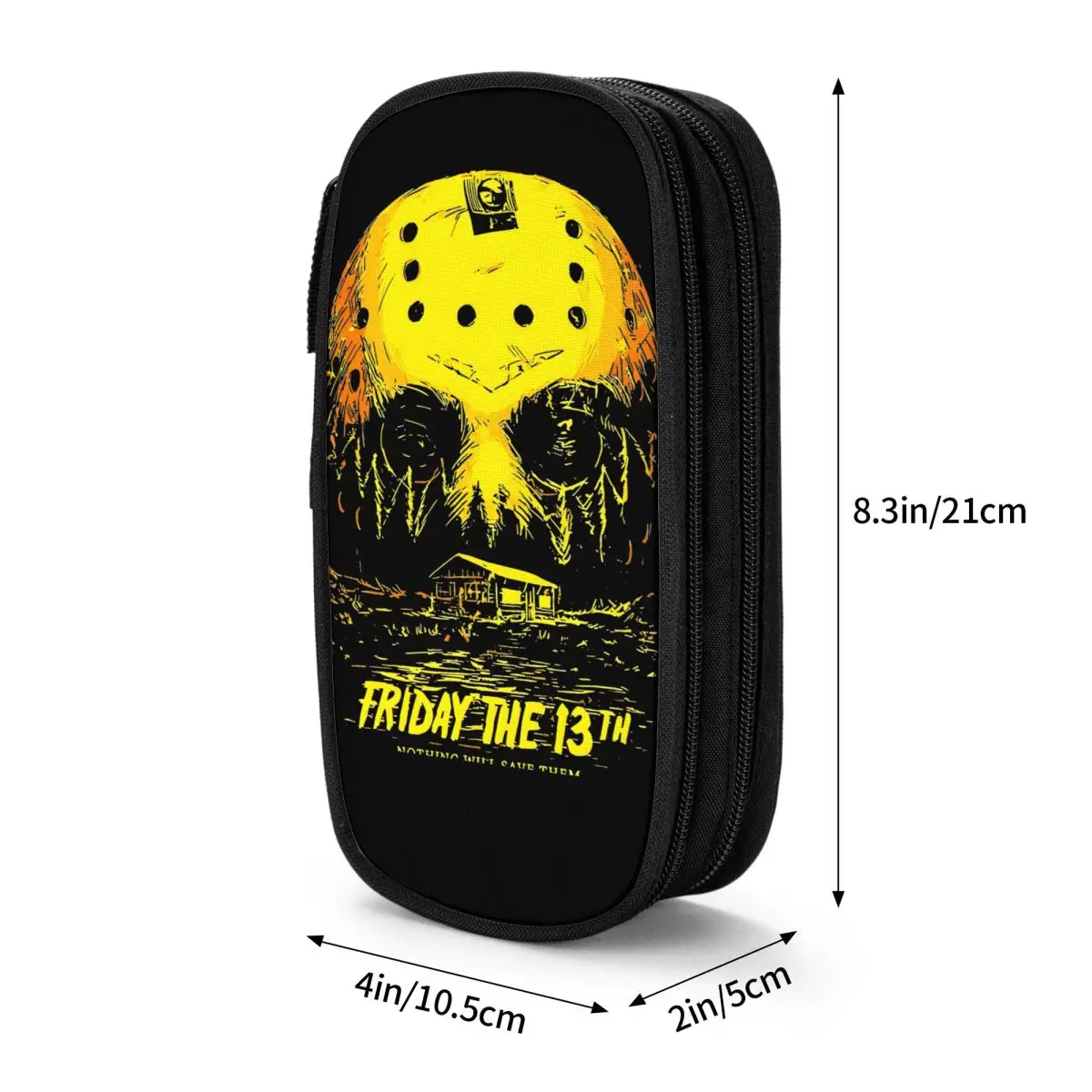 Jason Voorhees Friday حقيبة أقلام رصاص ، حقائب حامل أقلام إبداعية للطلاب ، سعة كبيرة ، مستلزمات مدرسية ، أقلام رصاص تجميلية