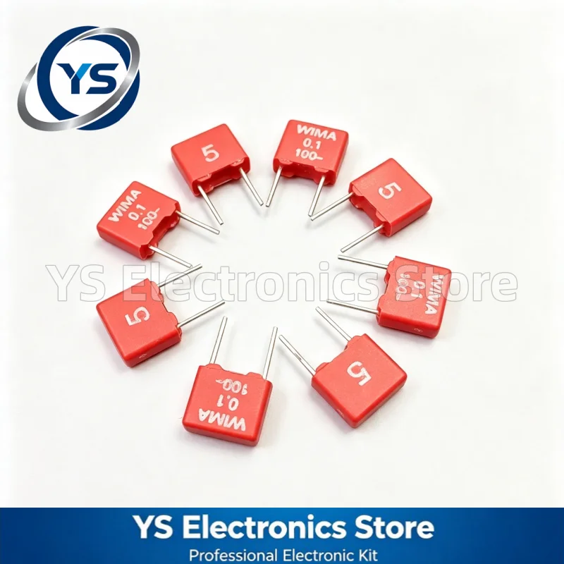 WIMA RED MKS2 100V0.1UF 100V 0.1UF 100V104 100NF 5mm Film Capacitor Hi-Fi Audio Capacitors NEW and Original