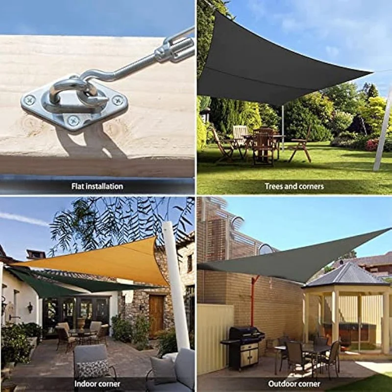 6Inch Sun Shade Sail Hardware Kit For Rectangle & Triangle Shade Sail Installation, Stainless Steel Fixing Accessories