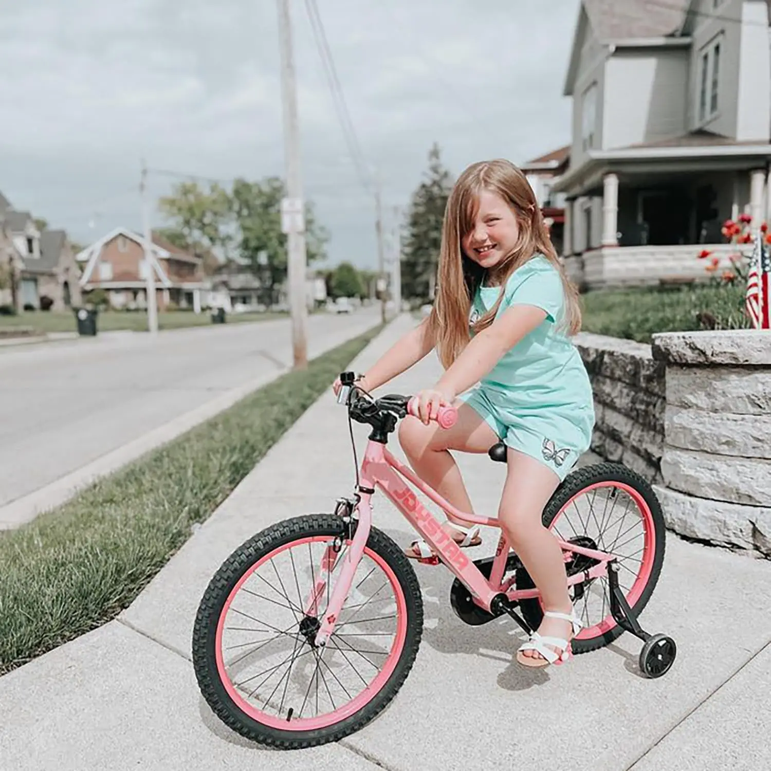 Kids Bike for Ages 5-9 Years Old Boys & Girls 20 Inch Kids Mountain Bicycle with Training Wheels & Handbrake & Kickstand