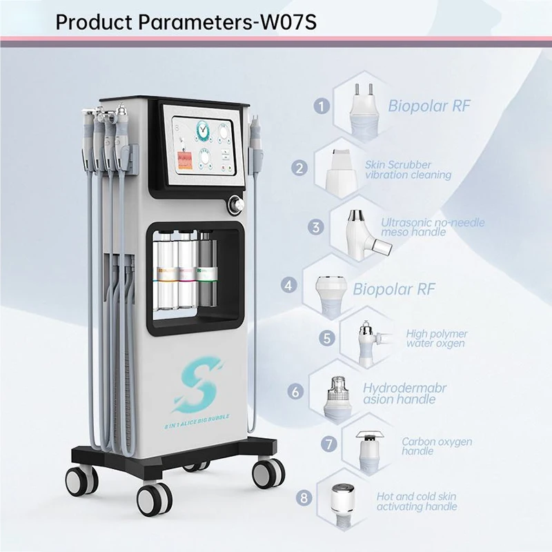 NV-W07เครื่องอัลตราซาวด์ RF ความเย็นทำความสะอาดใบหน้าเครื่องผิวหน้าผิวด้วยน้ำอย่างล้ำลึก