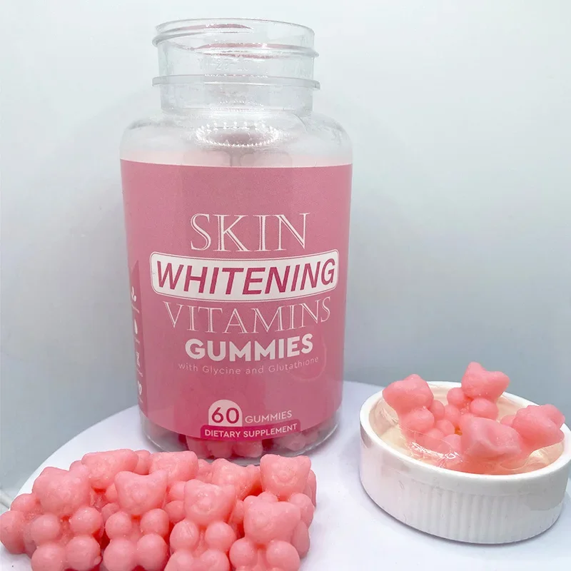 Glutathione gummy bears supplement vitamin whitening candy anti-aging and fade dark spots.