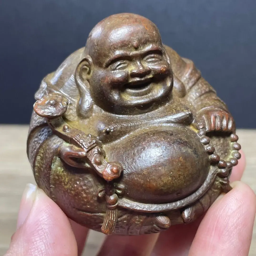Lucky Maitreya Buddha Ruyi Rosary Beads Big Belly Buddha Fat Buddha A Group of Harmony Home Furnishing Living Room Antique Ornam