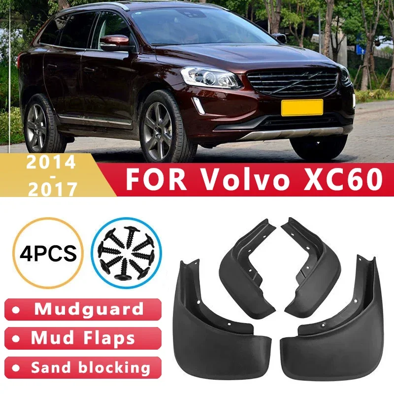 

Mud Flaps Fit for Volvo XC60 2014-2017 2015 2016 Mudguards Tire Fenders Splash Proof Accessories Wheel Guards 4ps