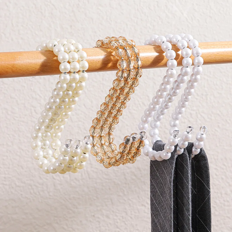 

5pcs S shaped Hooks Ins Pearl Decorative Hooks Clothes Hanger Multifunction Bag Display Hanging Hook Bathroom Storage Rack