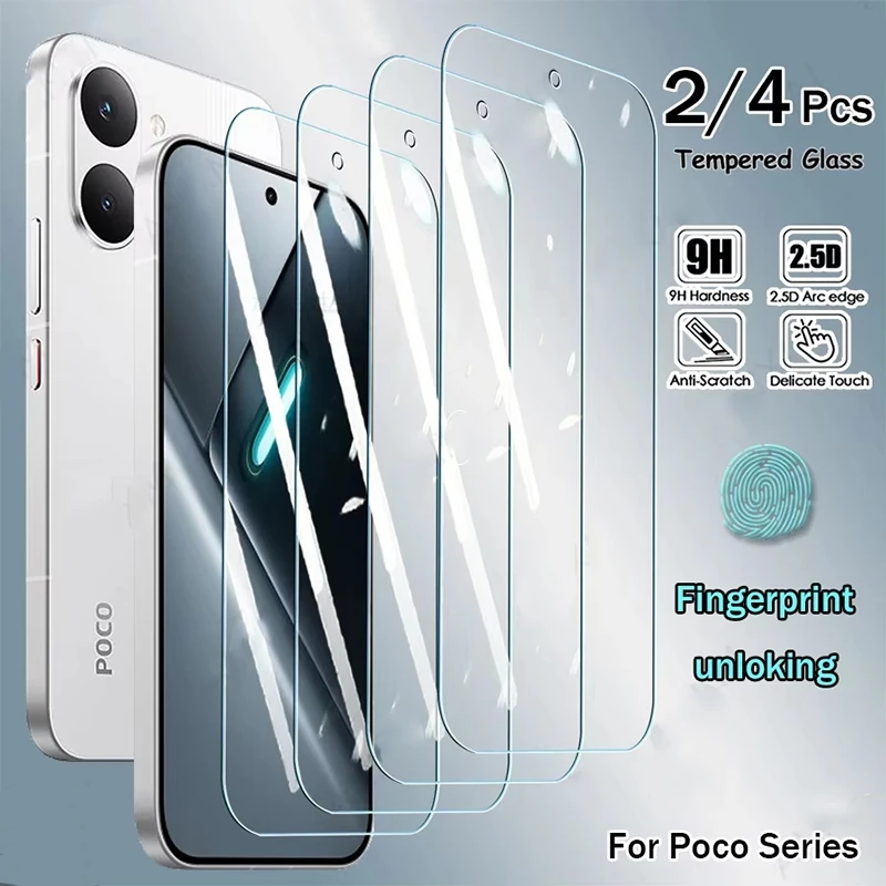 

Crystal Clear Tempered Glass Screen Protector For Poco F8 Ultra F7 Pro Full Cover Anti Shatter Protective Glass Poco X8 Pro Max