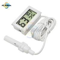 Mini Digital LCD Indoor Convenient Temperature Sensor Humidity Meter Black White Thermometer Hygrometer Gauge with Sensor Probe