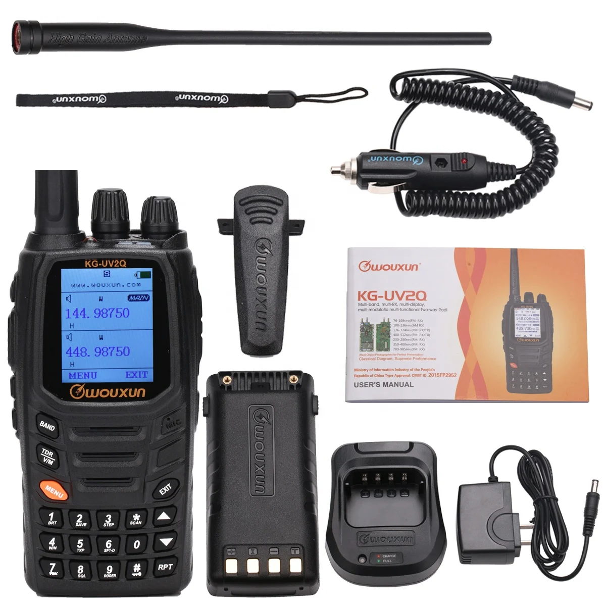 Wouxun KG-UV2Q 10W High Power 7 Bands Including Air Band Cross Band Repeater Walkie Talkie Upgrade KG-UV9D Plus Ham Radio