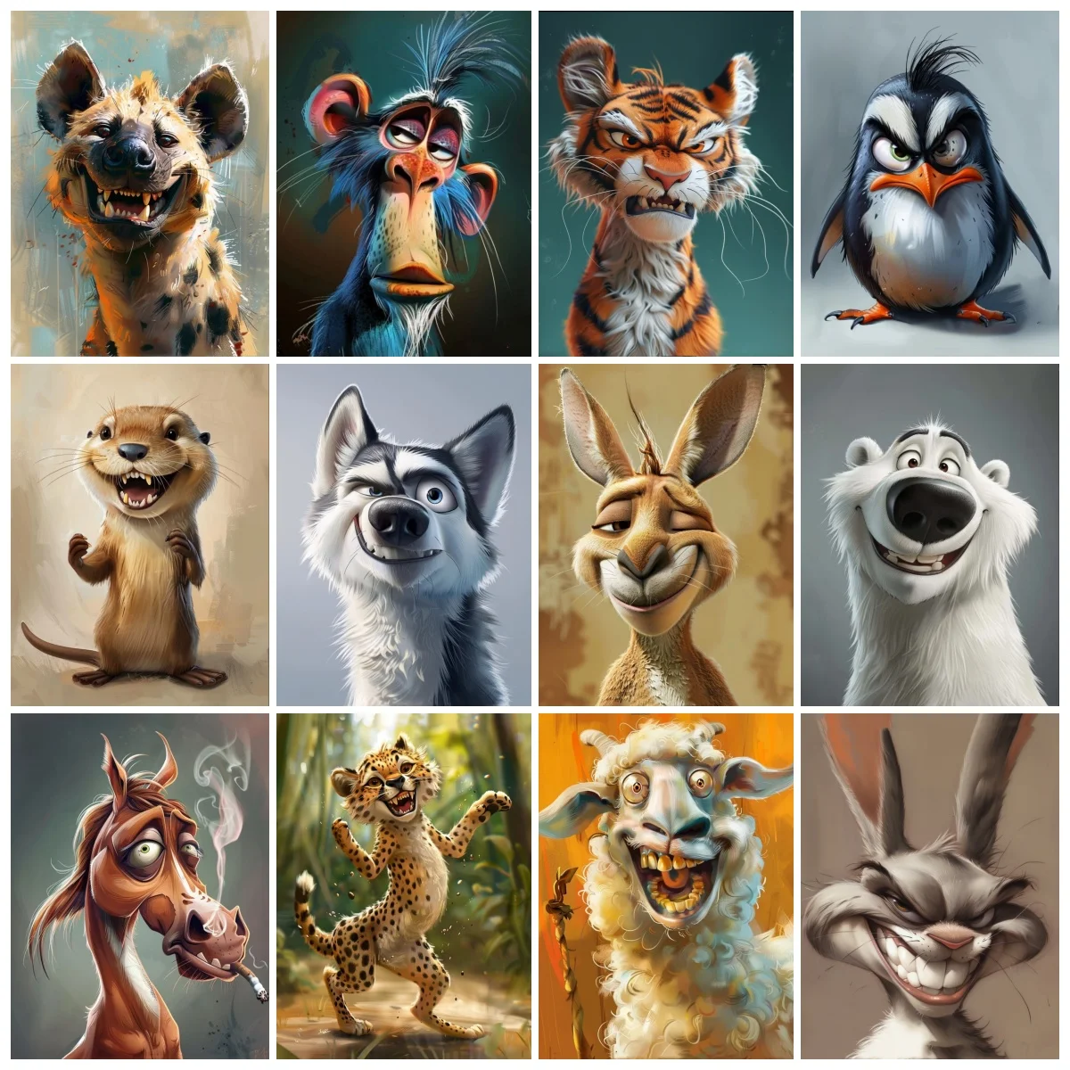 

Забавное животное кролик DIY цифровая картина маслом красочная картина ручной работы украшение дома стены простой чистый подарок ручной работы