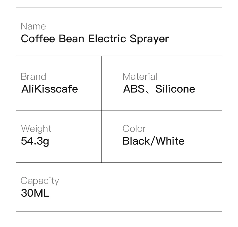 Kaffeebohnen-Sprüher Elektrischer Bohnen-Dosierbecher Sprühgerät Zerstäuber Antistatischer Mahlwerk-Sprüher Barista-Werkzeuge Espressomaschinen-Zubehör – Detail 7
