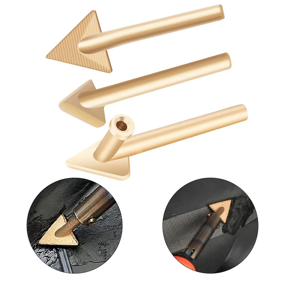 3pcs Iron Plastic Welder Soldering Iron Tips Copper Repair Triangular Smoothing Head Welding Tips Replacement For 80 Watt