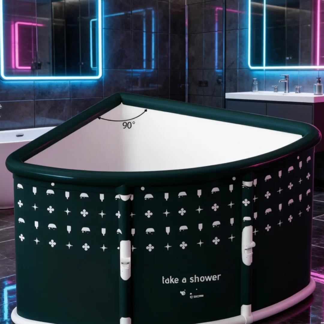 

Fan-shaped Foldable Bathtub for Adult Collapsible Corner Tub SPA Space Saving One-Second Foldable
