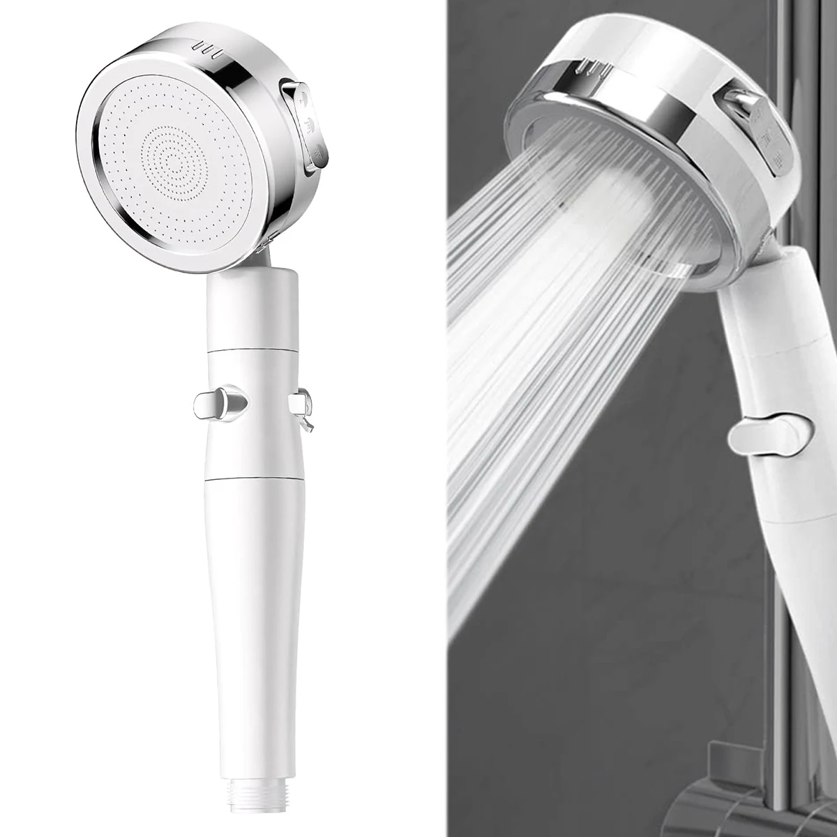 Shower Head Water-saving Showerhead Water Purification Pressure Boosting Ultra-fine Water Flow Water Stop Button Bathroom