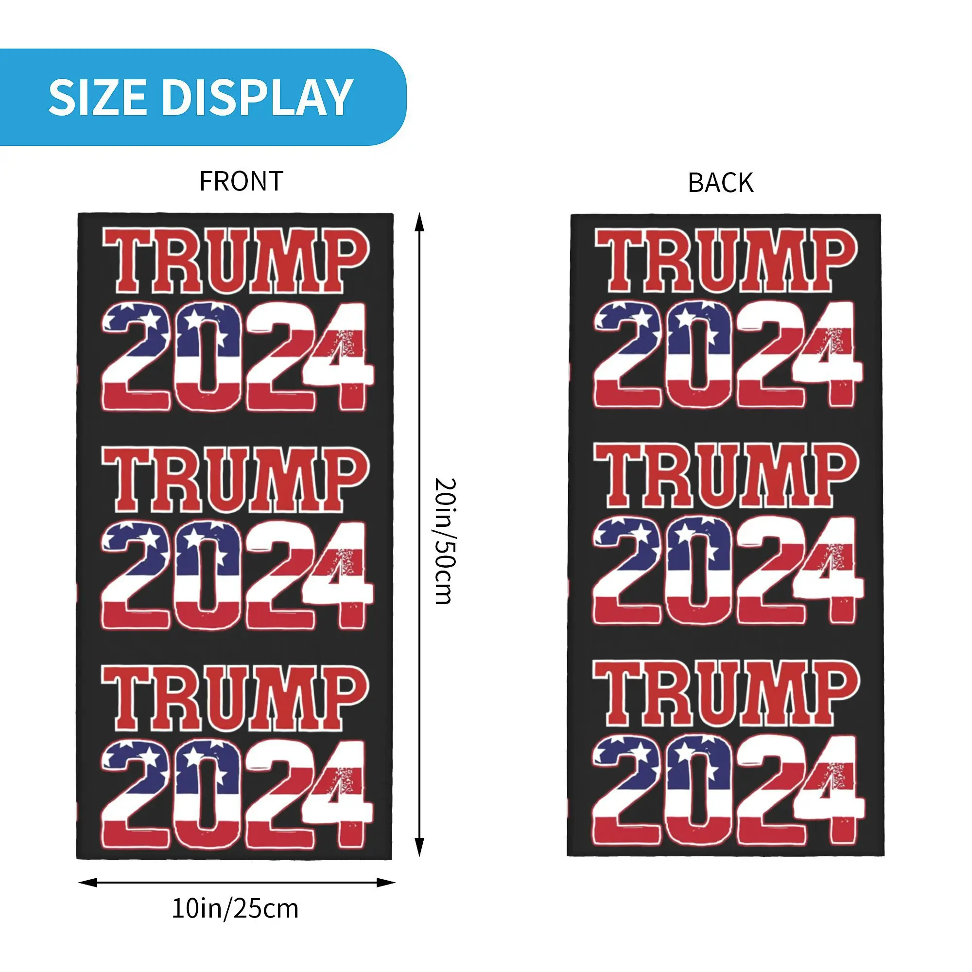 Custom Donald Trump MAGA 2024 Neck Gaiter Men Women UV Protection Winter  Bandana Scarf for Ski