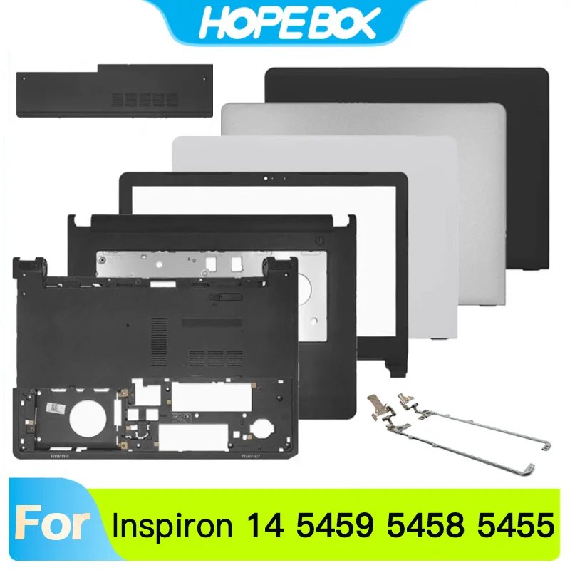 Nova Capa para Notebook Dell Inspiron 14 5459 5458 5455 - Tampa Traseira LCD, Moldura Frontal, Palmrest, Carcaça Superior, Carcaça Inferior, Dobradiças (Não Sensível ao Toque)