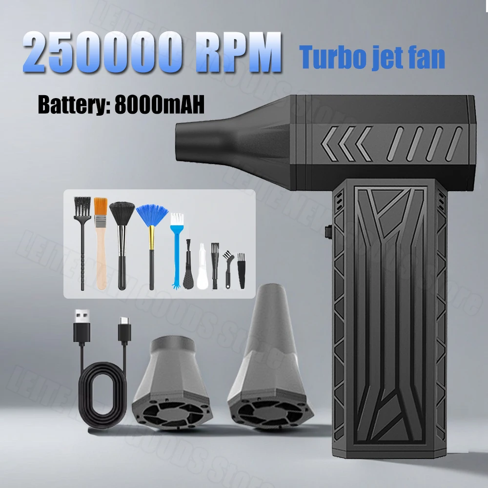 

Turbo jet fan 250000 RPM Portable Mini Jet Blower with 3 Adjustable Speeds Cordless Air Blower 8000mAh Souffleur Air Puissant