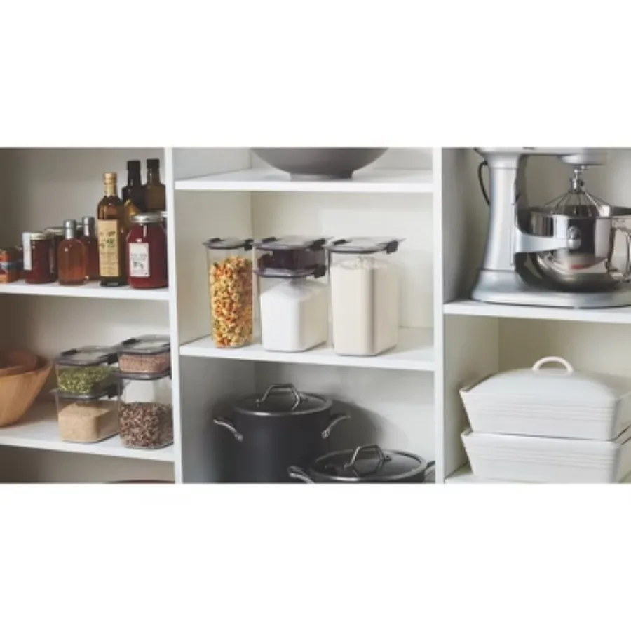 Set di contenitori per alimenti da cucina, 8 pezzi, trasparenti, lavabili in lavastoviglie e congelatore, 4 scatole con coperchio per la preparazione dei pasti