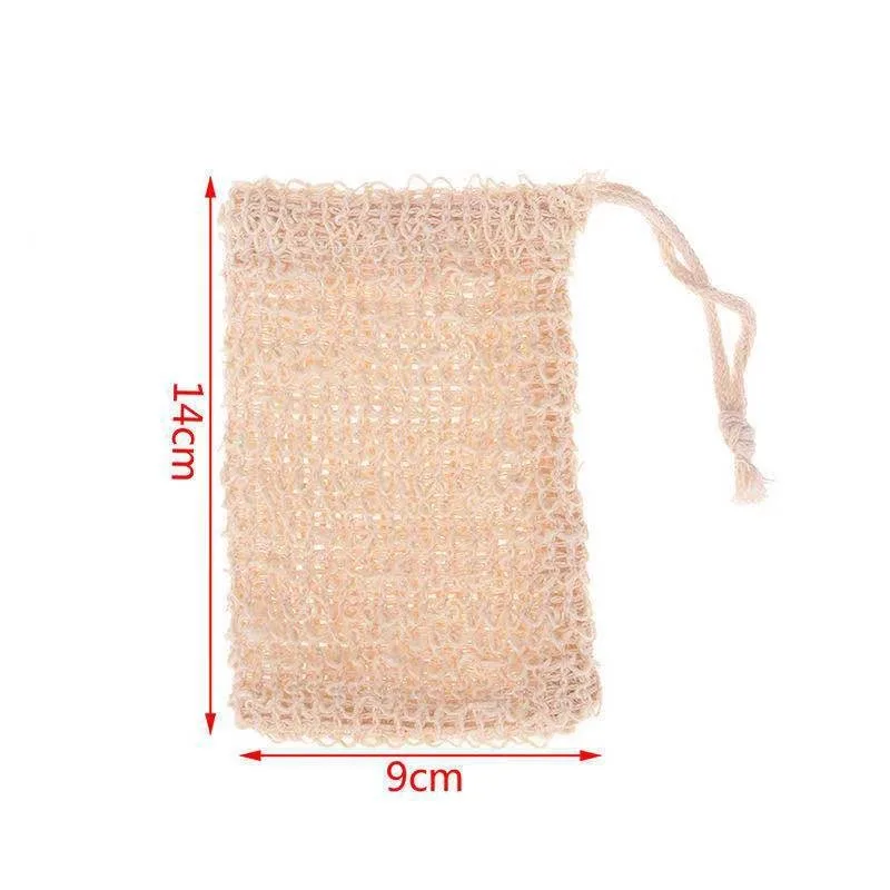 2pcs Soap Foaming Net Mesh Storage Bag Natural Linen Wash Face and Shower Bathroom Supplies with Drawstring Hangable Tools